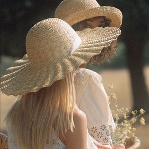 Lack of Color Dolce Scallop Straw Hat, White Straps 57cm